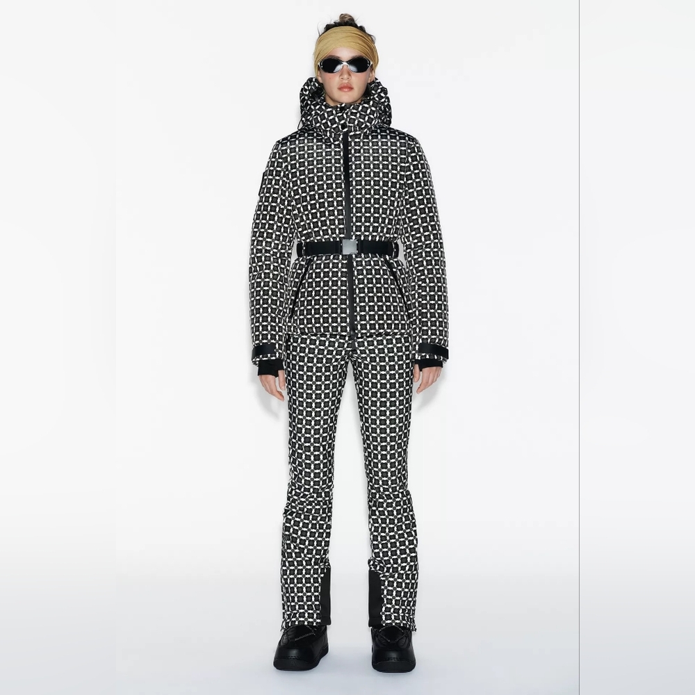 Zara Black & White Geometric Track Jacket And Pants (Set)